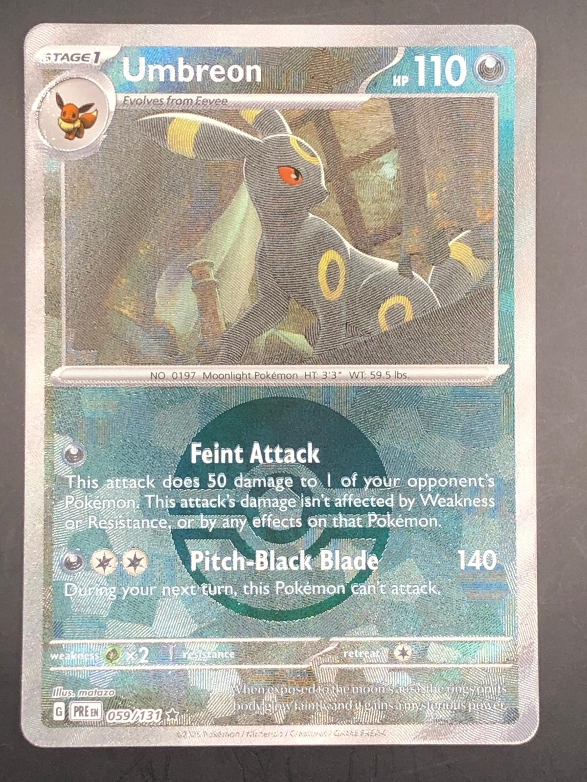 Umbreon (Poke Ball Pattern) 059/131 Sv: Prismatic Evolutions Holo ✨Near Mint✨