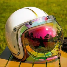 DOT Vintage Motorcycle Helmets Open Face 3/4 Helmet Cruiser Scooter Street Beige