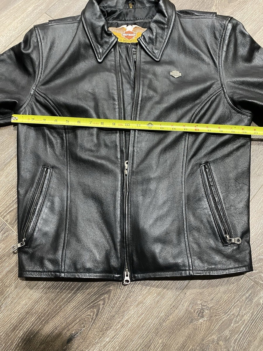 Harley Davidson Women's XL Black Leather Jacket RN 103819 CA 03402
