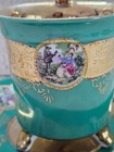 European Footed Chocolate Cup & Saucer, Teal Green with Heavy Gold Gilt. — photo 5