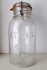 VINTAGE ATLAS E-Z SEAL HALF GALLON CANNING JAR WITH GLASS LID — photo 1