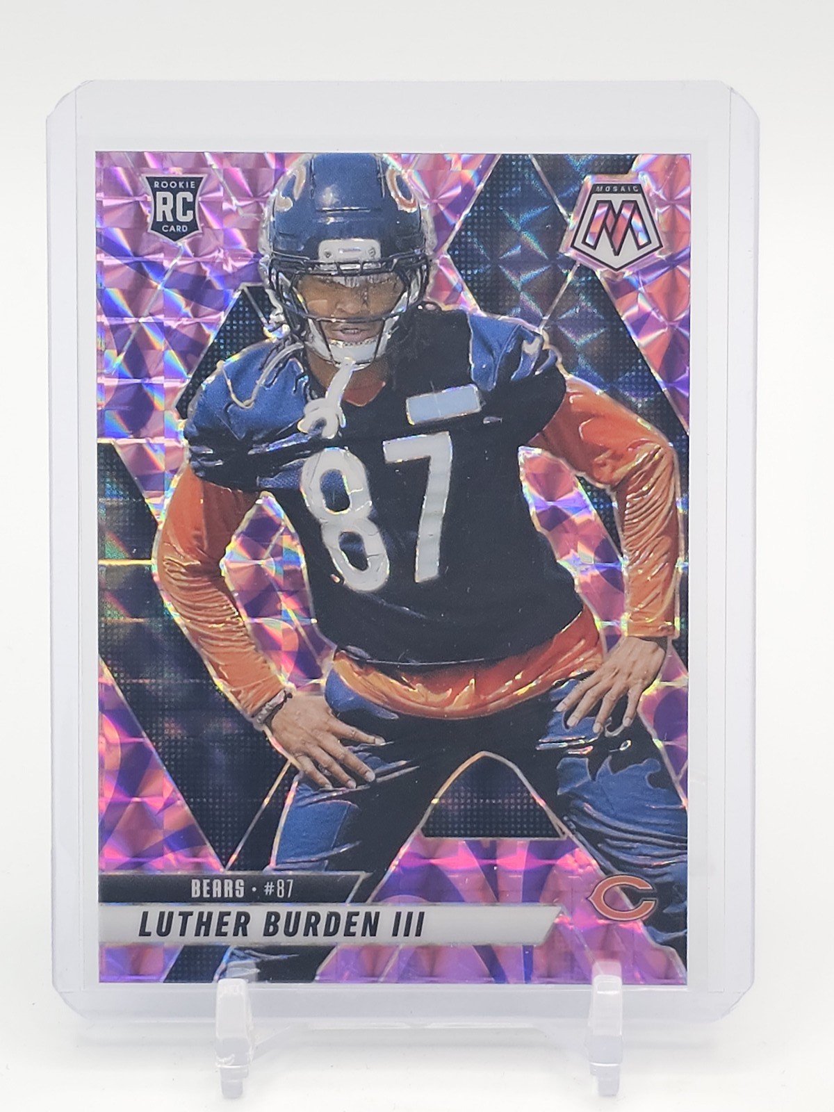 LUTHER BURDEN III 2025 MOSAIC REACTIVE PURPLE PRIZM ROOKIE #383 BEARS Q0882