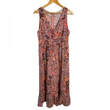 Madewell Lace-Up Ruffle-Hem Midi Dress Bali Blooms Size 8 NWOT