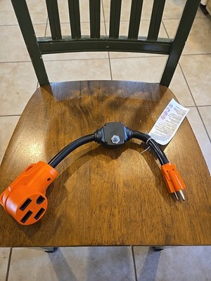 Epicord RV Power Adapter 30 Amp Male to 50 Amp Female w Handle 12'', 10/3 Gauge