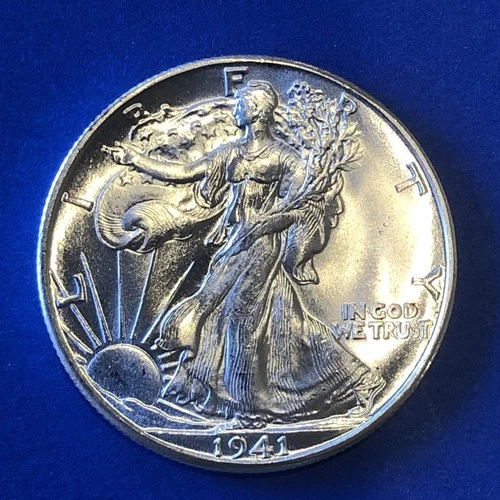 1941 D Walking Liberty Half Dollar Solid Gem BU DMPL Stunning Uncirculated Gem