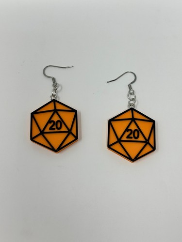 3D Printed D20 Dangle Earrings | D&D Themed Gift | Choose Your Hook - Picture 6 of 10