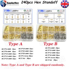 240pcs M2.5 Solid Brass Copper Hex Standoff Support Spacer Pillar for PCB Board