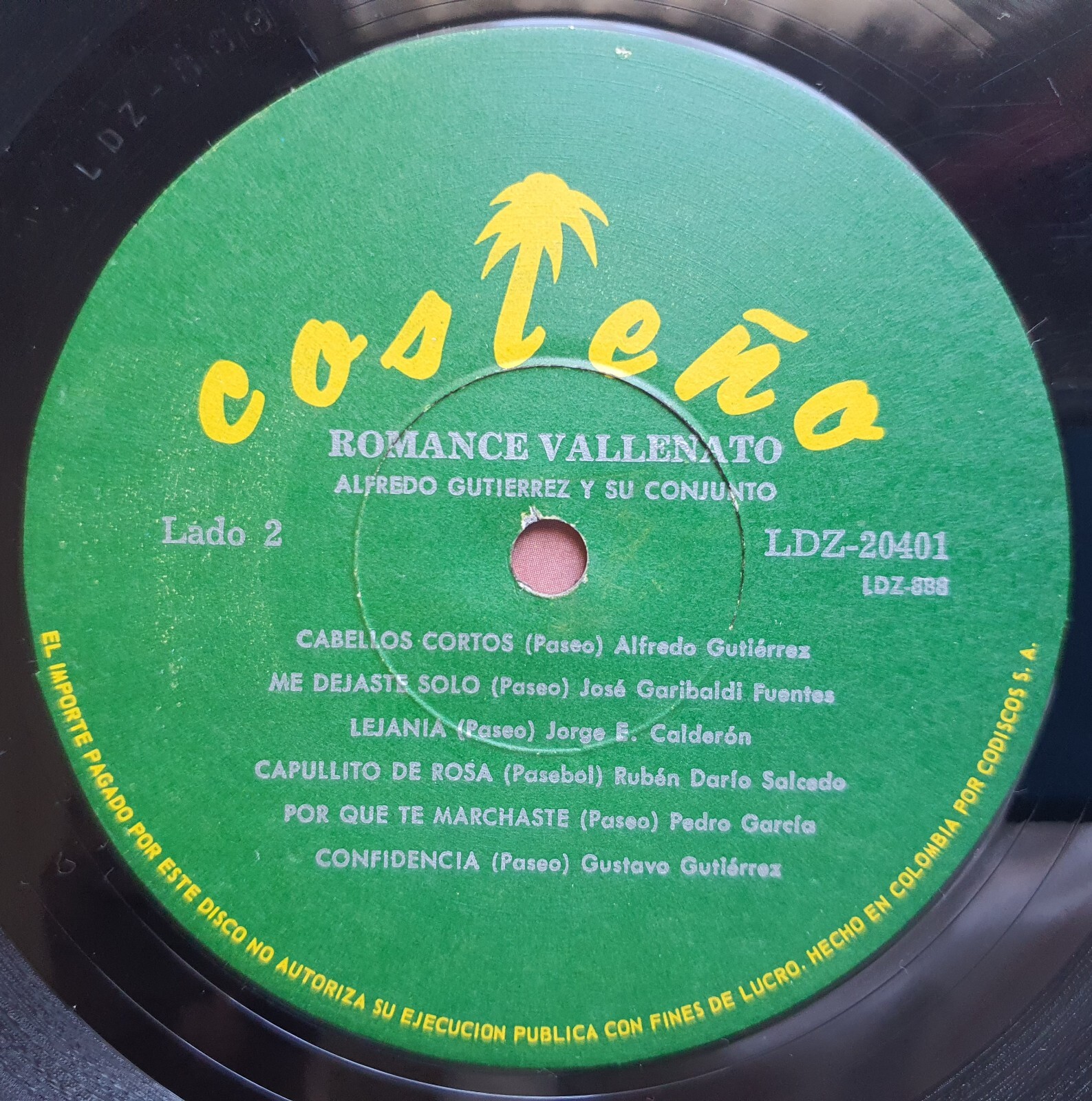 ALFREDO GUTIERREZ ROMANCE VALLENATO 1968 1ST MONO KILLER CUMBIA RARE