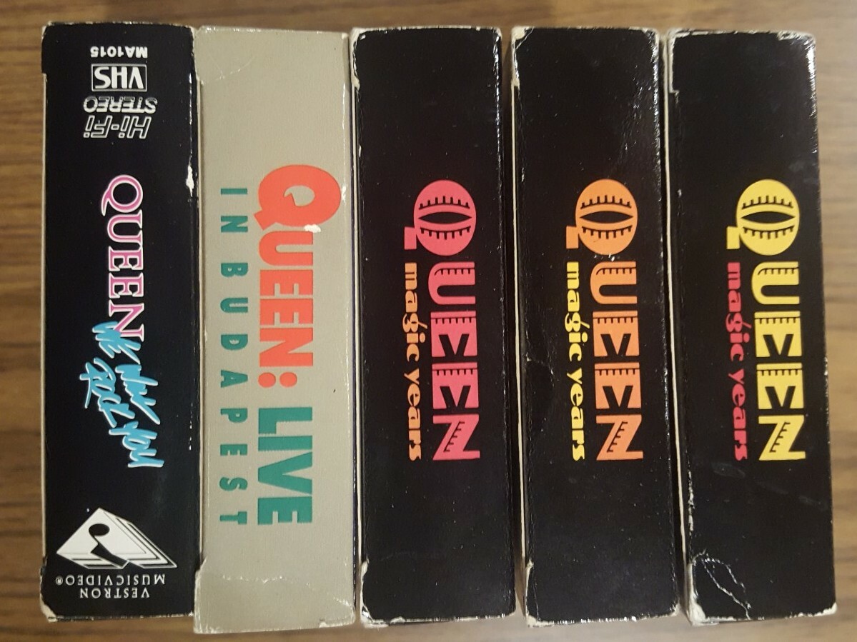 Queen VHS Tape Lot, 5 Vintage Movies, Freddie Mercury, Rock n Roll