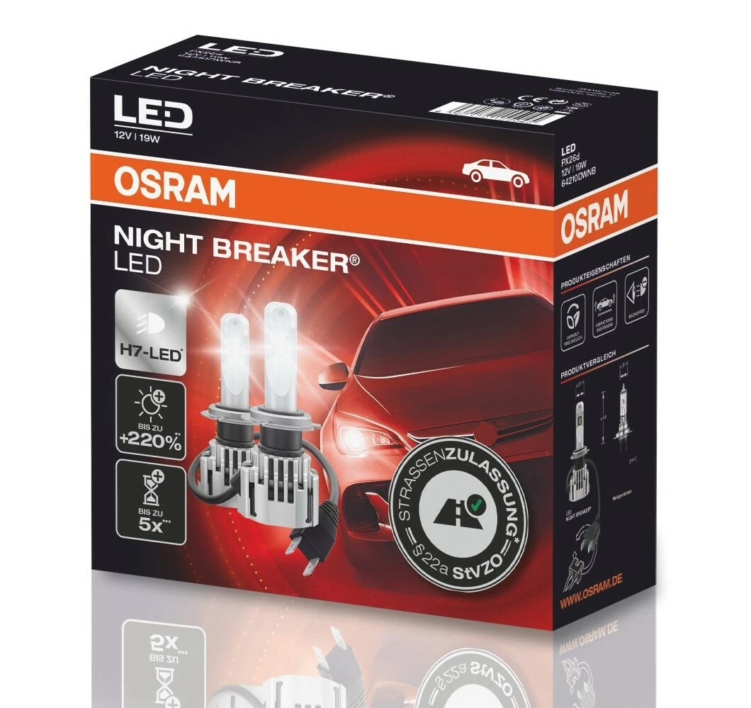 H7 mit Zulassung OSRAM LED NIGHT BREAKER Lampen Birnen für