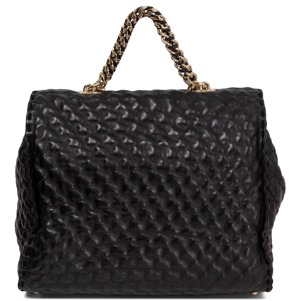 65026 Auténtico Bolso de Hombro ERMANNO SCERVINO Cuero Negro FAUBOURG GRANDE Foto 3 de 4