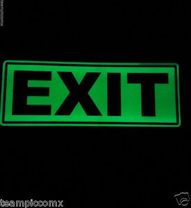  Glow  in the Dark  EXIT door safety sign  self adhesive 8 eBay