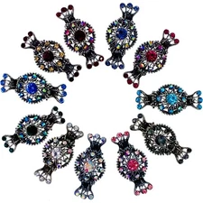 USA MOGHANT Vintage Flower Hair Clip Claw Jaw Hairpin Rhinestone Crystal