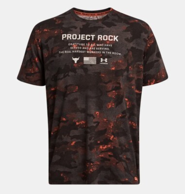 Under Armour Project Rock Veterans Day Printed Short Sleeve T-Shirt Mens 2XL