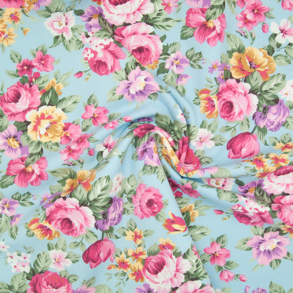 FLORAL COTTON FABRIC Rose & Hubble Vintage Roses Ditsy FLORAL COTTON FABRIC Rose & Hubble Vintage Roses Ditsy