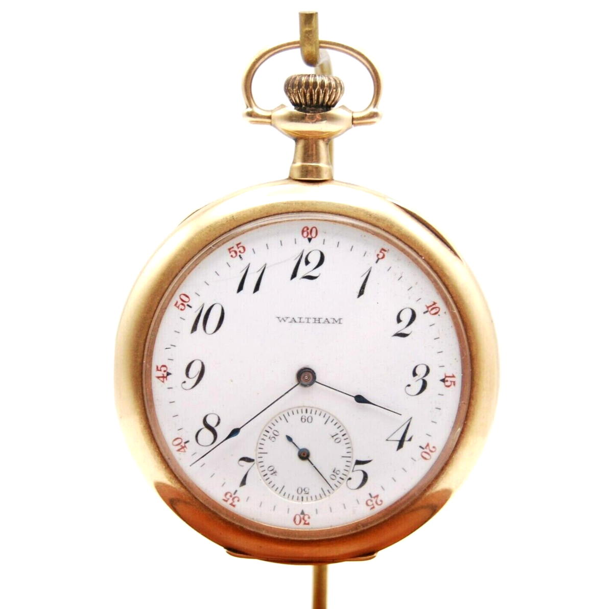 1913 Waltham Riverside 14K Yellow Gold Pocket Watch 12s 19J Model 1894