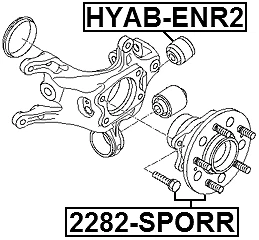 Buje de rueda trasera FEBEST 2282-SPORR OEM 52730-3S200 Foto 2 de 3