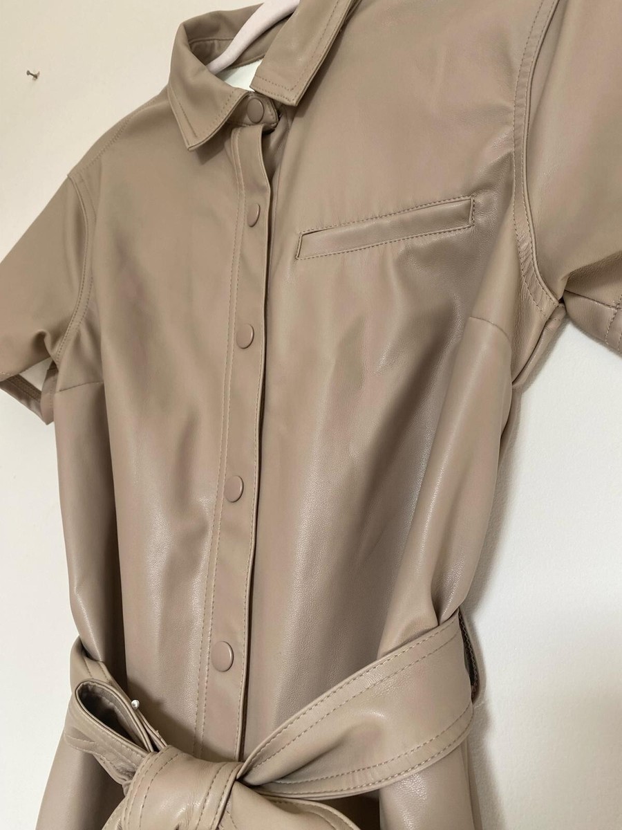 H&M Shirt Dress Faux Leather Brown Size S | eBay UK H&M Shirt Dress Faux Leather Brown Size S | eBay UK