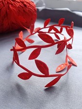  VINTAGE Satin Leaf Leaves Vine Garlands Ribbon Sew On Lace Trim Bridal Spring