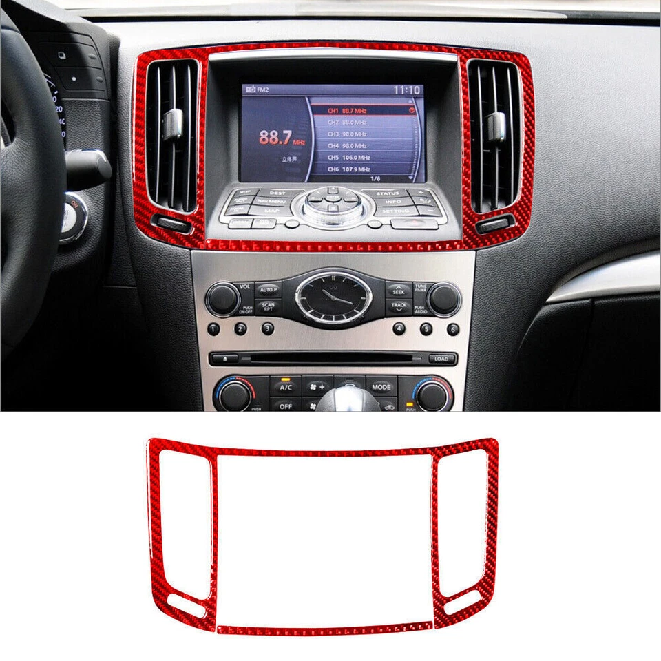 Kit de cubierta interior completo de fibra de carbono rojo para Infiniti G37 sedán 41 piezas Foto 4 de 4