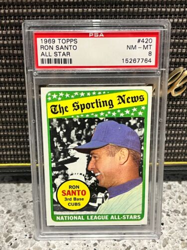 1969 Topps #420 Ron Santo Cubs AS PSA 8 NM-MT - Picture 1 of 2