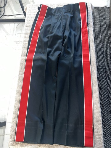Vintage Stansbury Uniformen Herren Größe 34 W 32 I Marching Band Hose schwarz und rot
