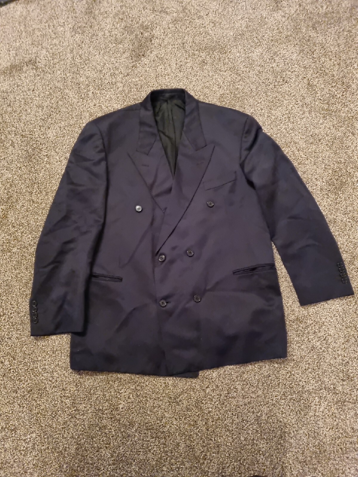 Blazer giacca uomo Yves Saint Laurent YSL lana navy taglia 54R