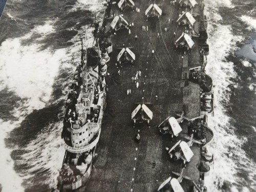 WW2 OFFICIAL PHOTO of CORSAIR & BARRACUDA AIRCRAFT on a BRITISH AIRCRAFT CARRIER - Picture 2 of 5