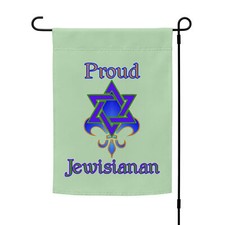 "Proud Jewisianan" Garden flag Louisiana Jewish New Orleans Star David Fleur