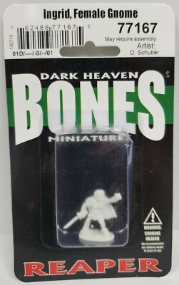 Reaper Miniatur: Ingrid, Female Gnome – Unbemalt, 25 Mm, Aus Flexiblem Kunststoff
