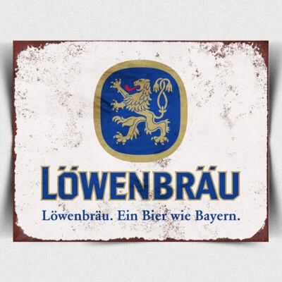 Lowenbrau LETRERO DE CERVEZA ALEMANA PLACA DE METAL Retro Vintage Cartel Publicidad Oktoberfest