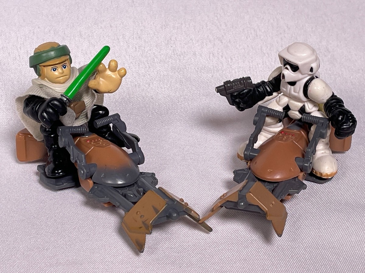 Luke Skywalker vs Scout Trooper Speeder Bikes Star Wars Galactic
