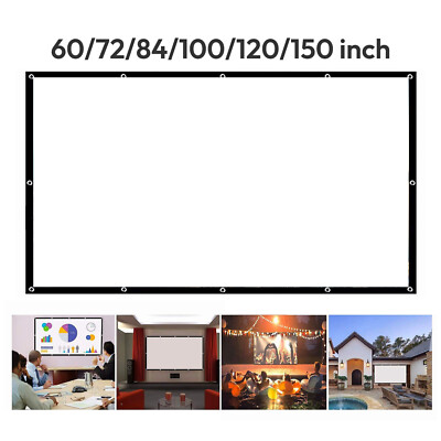 16:9 HD Beamer-Leinwände 60/72/84/100/120/150 Zoll mit Haken  Projektorleinwand