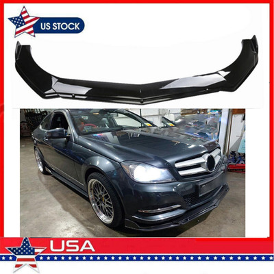 Universal Front Bumper Lips Spoiler Splitter Body Kit Glossy For Bens  H++