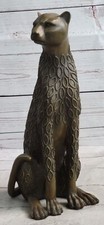 Sculpture Art Déco Jaguar Panthère Animal Statue En Bronze Fait Main Décor