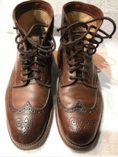 Alden Shoes 165 Leather Boots Wing Tip Lace Up Brown US 8 B/D used No Box