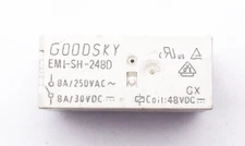 1pc GOODSKY EMI-SH-248D Power Relay 48VDC 4Pin 8A 250VAC