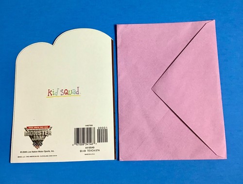 HAVE A MONSTER-SIZE MONSTER-JAMMIN BIRTHDAY POSTCARD w/ENVELOPE - Picture 3 of 3