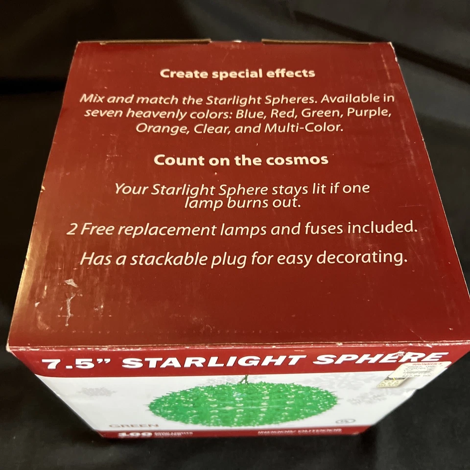 De colección Nuevo STARLIGHT SPHERE 100 Luces Verdes Colgante 7.5" Bola Iluminación Nuevo en Caja Foto 3 de 4