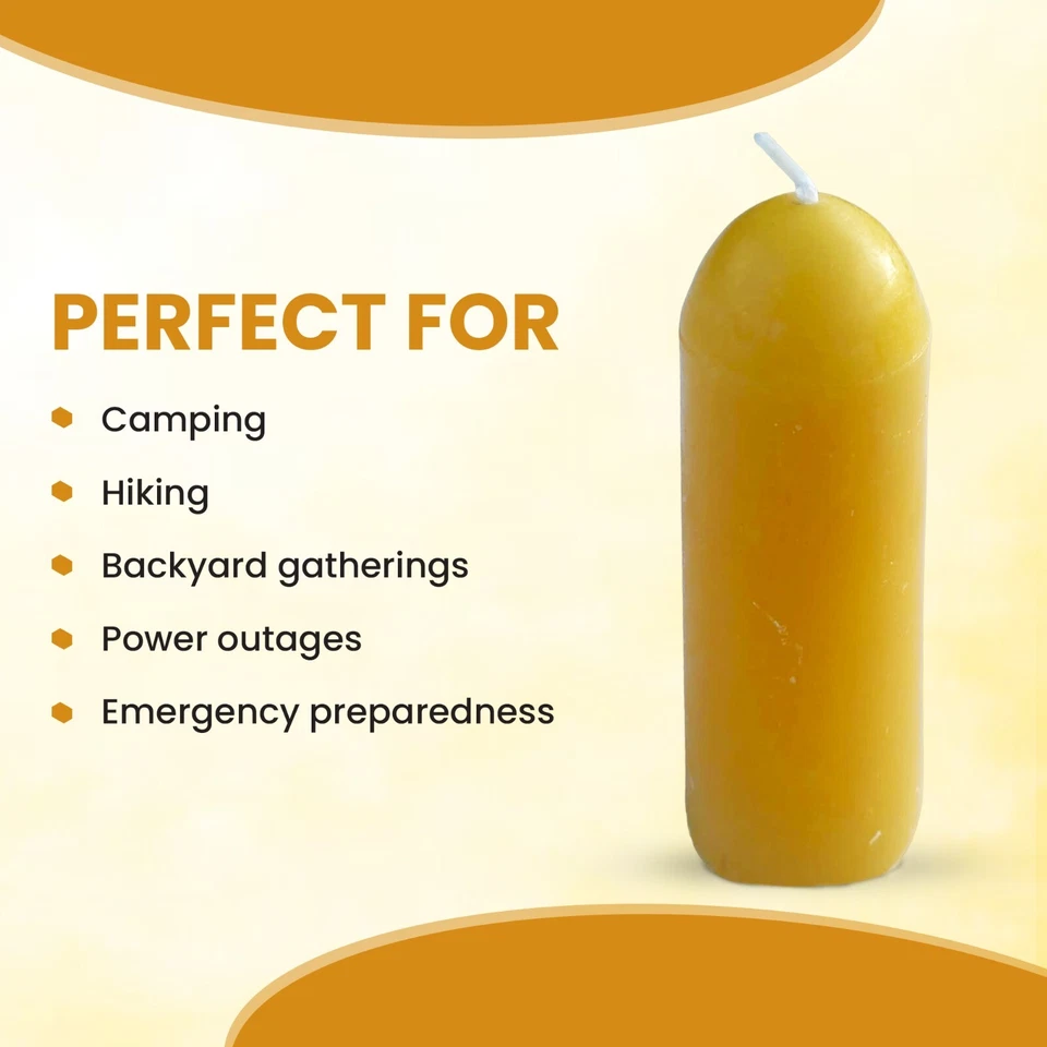 Velas de linterna de cera de abejas 100 % pura (12 horas de tiempo de combustión cada una) - totalmente naturales Foto 4 de 4