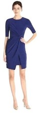 VINCE CAMUTO Cobalt Blue "Chic Women's Knotted Mock-Wrap Front Dress (Sz-10) NWT