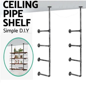 Details About Industrial Rustic Iron Pipe Wall Shelf Ceiling Vintage Hanging Bracket Shelf Diy