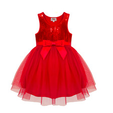 Holiday Red Girl's Tutu Sequins Sleeveless, Wedding, Birthday Dresses 3-7 Year