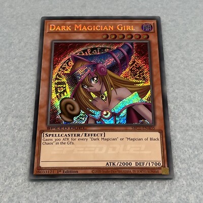 1x Yugioh Dark Magician Girl 1st Edition Secret Rare Card NM SBC1