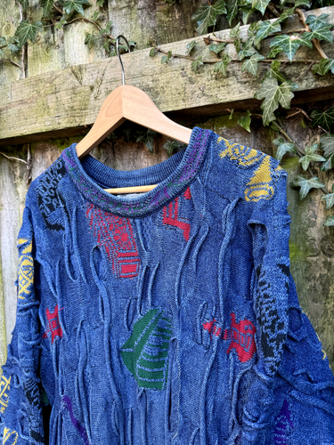 Coogi Blues Australia 3D Knitted Jumper Sweater Vintage Size L Rare - Picture 3 of 5