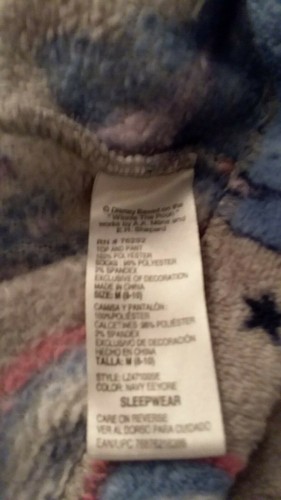 DISNEY Multicolor Winnie the Pooh Fleece Sleepwear Pajama Lounge Bottoms M 8-10 - Picture 3 of 3