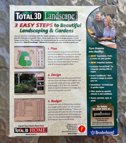 Broderbund Total 3D Landscape Deluxe 3.0 Software New Old Stock - Picture 9 of 12