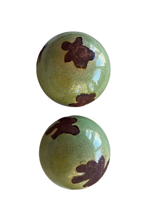 Ceramic carpet decorative green balls spheres orbs (set of 2) eBay