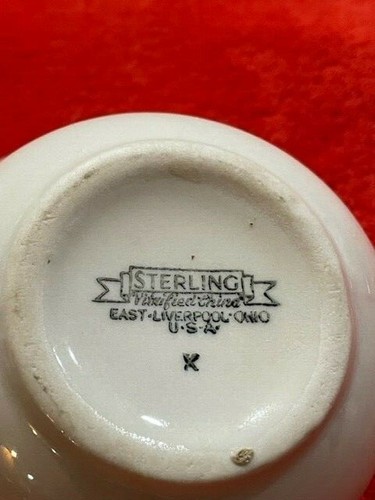 Restaurant Sterling East Liverpool Ohio Creamer 3-1/8" t Wide Brown Band USA - Picture 6 of 11
