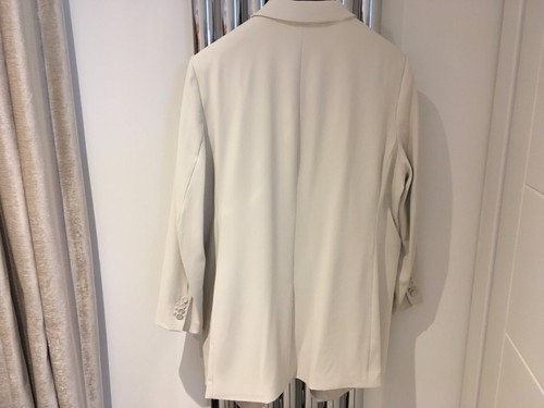 H&M Womens Oyster/Ivory Single Breasted Satin Lapel Blazer SizeXL - Picture 6 of 8